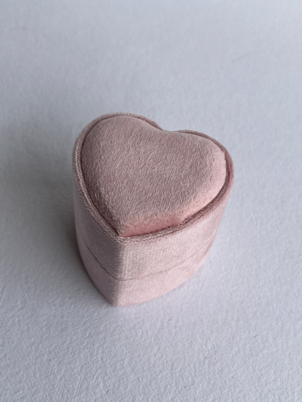 Velvet Ring Box - Pink Heart